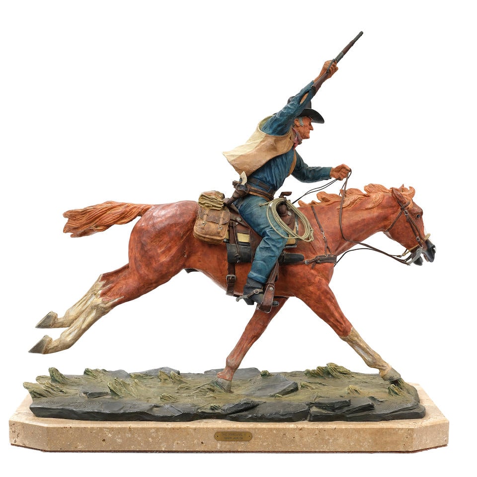 Harry Jackson (1924-2011) The Marshall II 16 in. high, on a 1 1/4 in. high marble base (1 of 5)