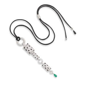 CARTIER: AN EMERALD AND ONYX 'PANTH&#1024;RE DE CARTIER' NECKLACE, FRANCE