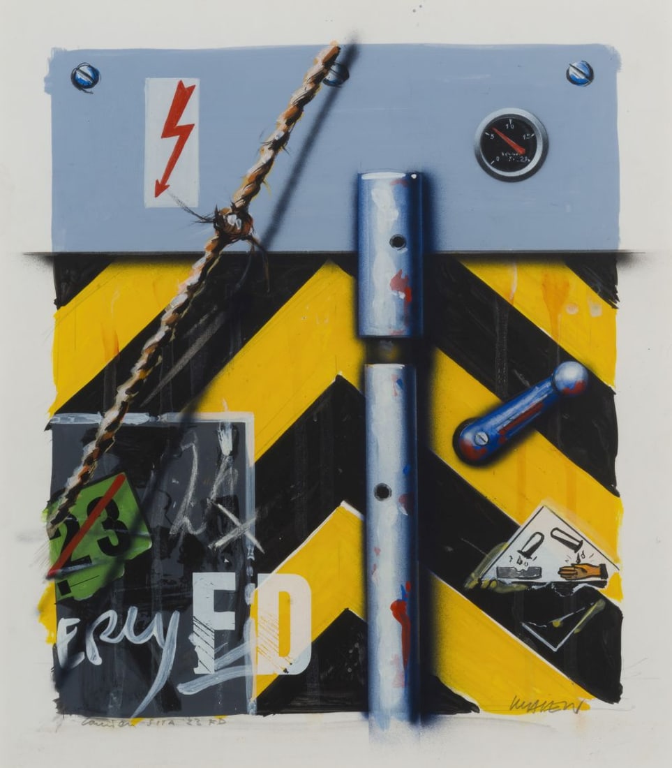 PETER KLASEN (born 1935) Camion citerne sita 23 FD: PETER KLASEN (born 1935) Camion citerne sita 23 FD Signé en bas à droite Titré en bas au milieu Gouache sur papier Getekend rechtsonder Getiteld midden onder Gouache op papier S