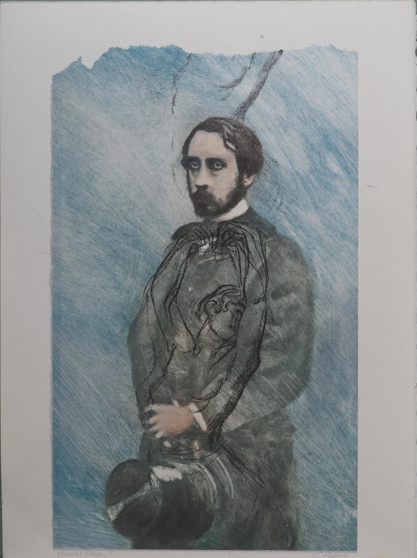 PACIFIC EDITIONS HOBSON, CHARLES. Degas Dancing, Lessons & Fragments. San Francisco: Pacific Ed...: PACIFIC EDITIONS HOBSON, CHARLES. Degas Dancing, Lessons & Fragments. San Francisco: Pacific Editions, 1991. Folio (381 x 283 mm). 5 monotypes by Charles Hobson. Accordion-folded in pale green-blue bo