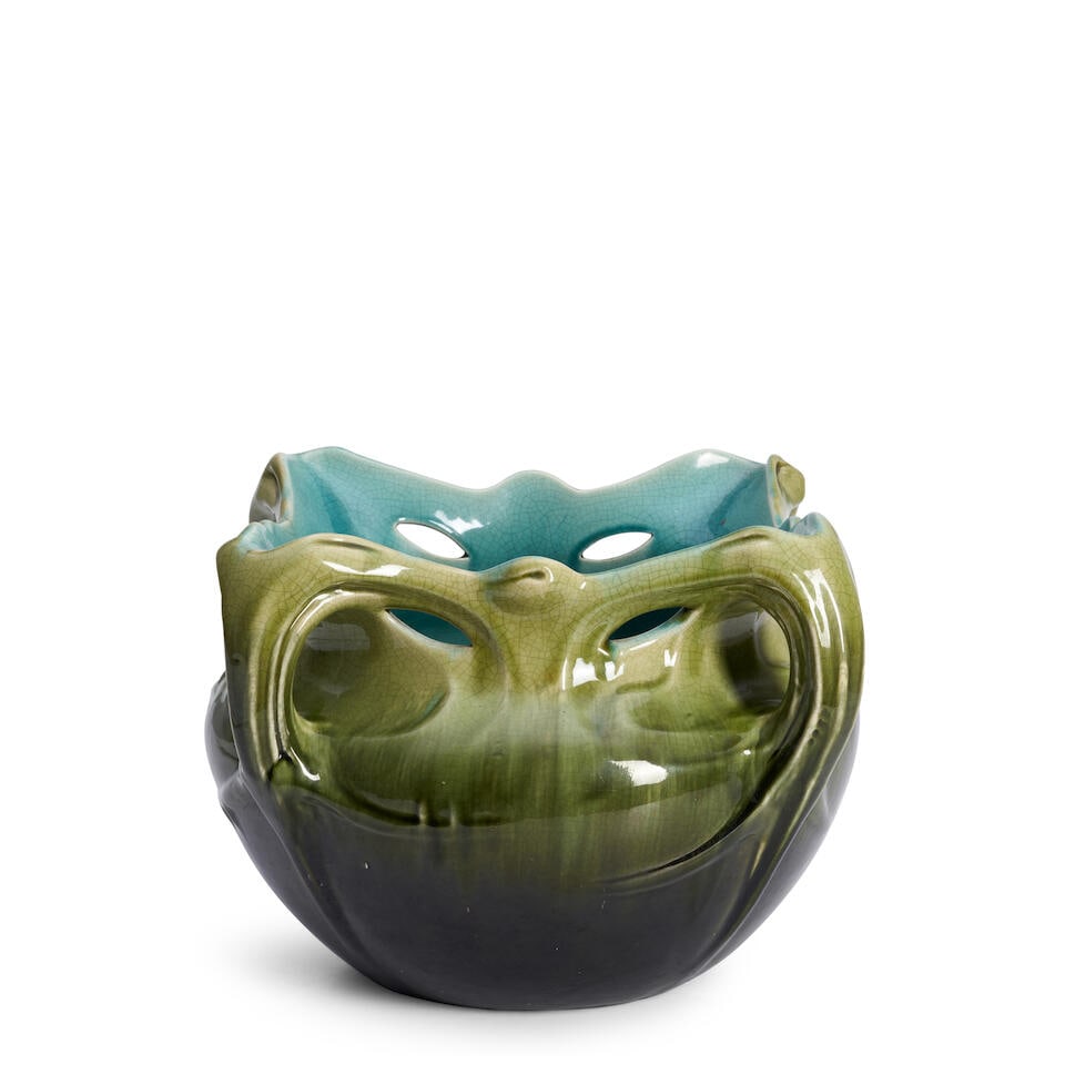 HECTOR GUIMARD (1867-1942) FOR GUSTAVE DE BRUYN & FILS 'VASE DE CHALMONT' JARDINIERE France, c. ... (1 of 3)