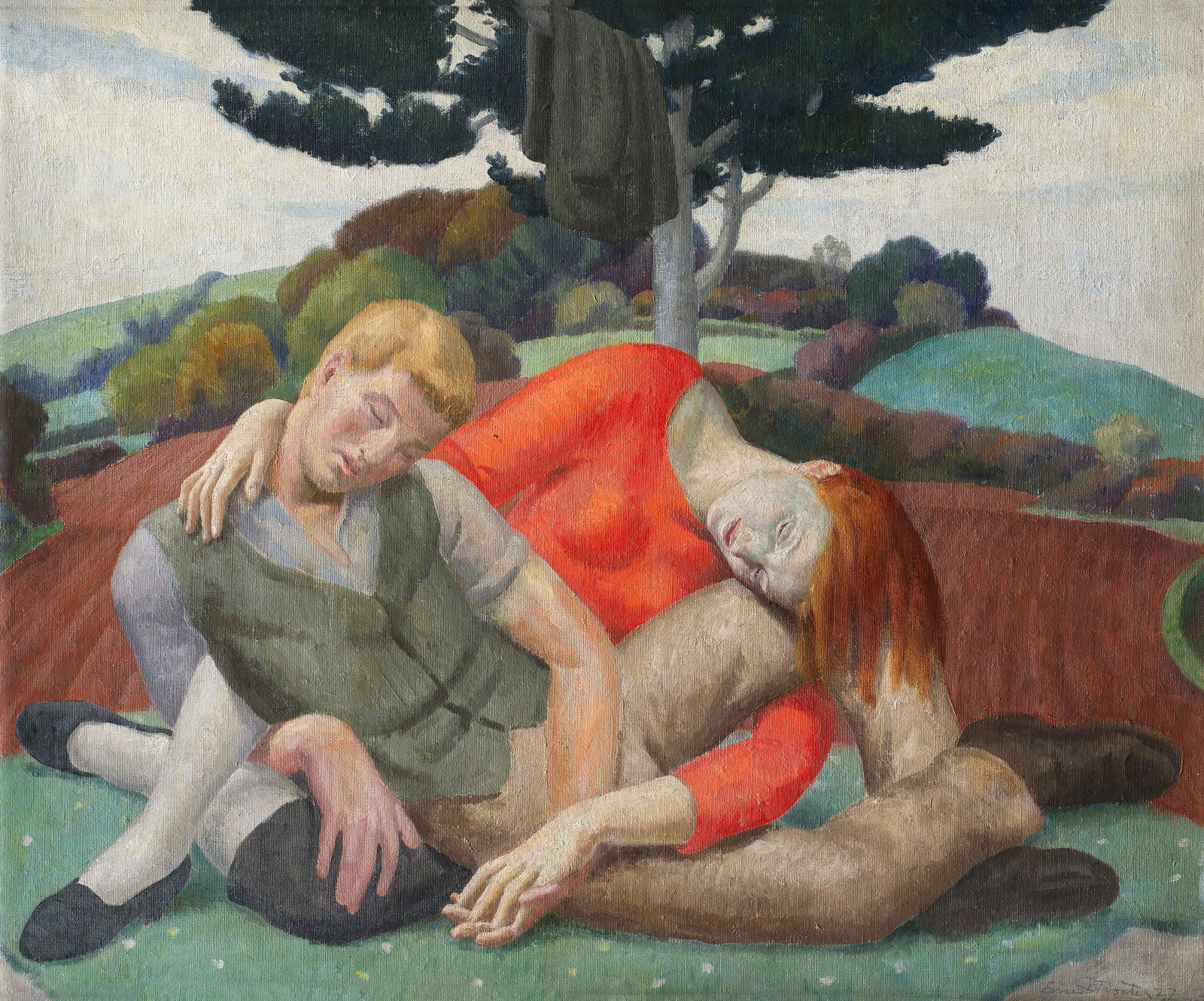 Ernest Procter (British, 1886-1935) The Dancers 51.3 x 61.3 cm. (20 1/8 x 24 1/8 in.): Ernest Procter (British, 1886-1935) The Dancers signed and dated 'Ernest Procter 27' (lower right) oil on canvas 51.3 x 61.3 cm. (20 1/8 x 24 1/8 in.) Footnotes: Provenance Private Collection, U.K.