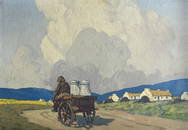 Paul Henry R.H.A. (Irish, 1876-1958) The Milk Cart 38.4 x 55.5 cm. (15 1/8 x 21 7/8 in.) (Painte...