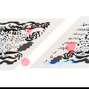 ALEXANDER CALDER (1898-1976) ET CARLOS FRANQUI (1921-2010) Lo Oscuro Invade, 1970  Lithographie ...: ALEXANDER CALDER (1898-1976) ET CARLOS FRANQUI (1921-2010) Lo Oscuro Invade, 1970 Lithographie en couleurs sur papier v&#233;lin d'Arches Sign&#233;e au crayon par Carlos Franqui et justifi&#233;e 'HC