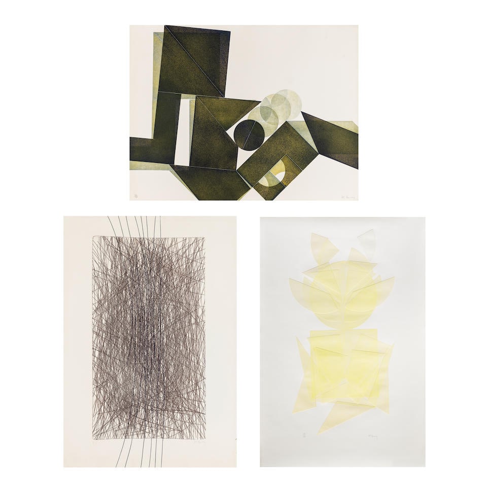 POL BURY (1922-2005) Ensemble de trois eaux-fortes sur vélin  Quatre cerclesEau-forte en co... (1 of 4)