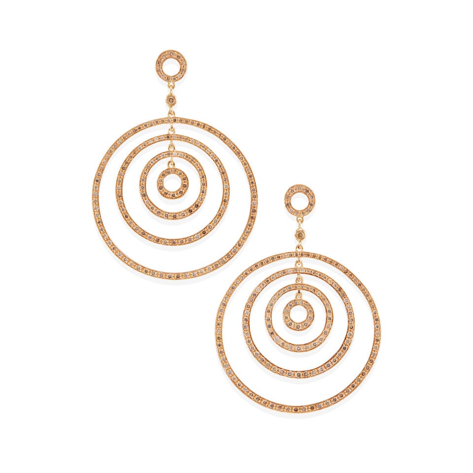 18K GOLD AND COLORED DIAMOND EARRINGS (1 of 3)