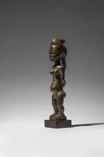 BAULE FEMALE FIGURE, IVORY COAST: BAULE FEMALE FIGURE, IVORY COAST asi usu wood 40 cm. high Provenance Charles Schant&#233;, Paris