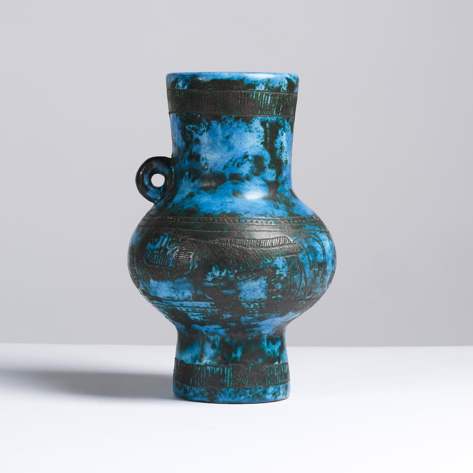 JACQUES BLIN (1920-1995) Vase: JACQUES BLIN (1920-1995) Vase Signé 'J Blin' Grès émaillé H: 31 cm. (12.1/4 in.); D: 20 cm. (7.7/8 in.) A signed vase in glazed stoneware by Jacques Blin. Lot to be sold without re