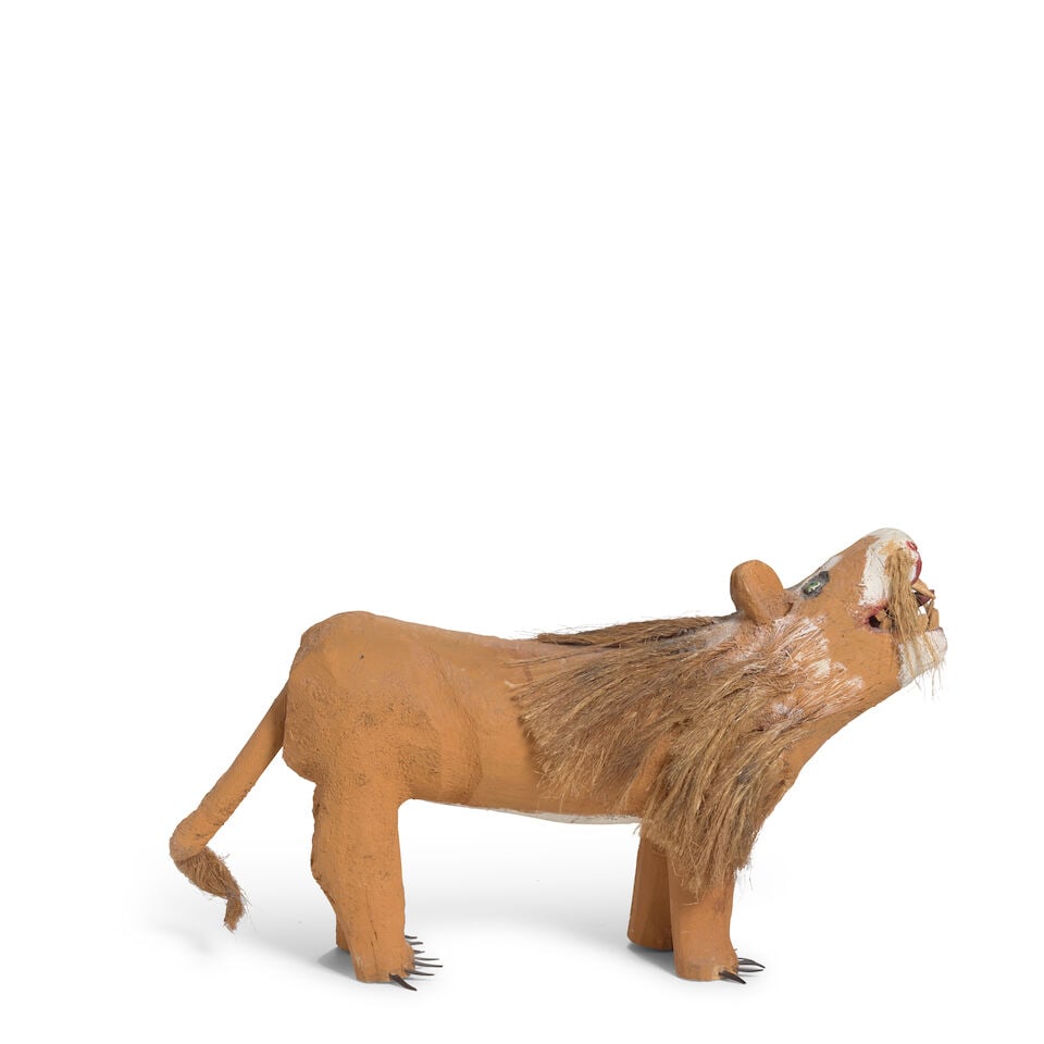 A Felipe Benito Archuleta sculpture, Lion, 1982 (1 of 4)