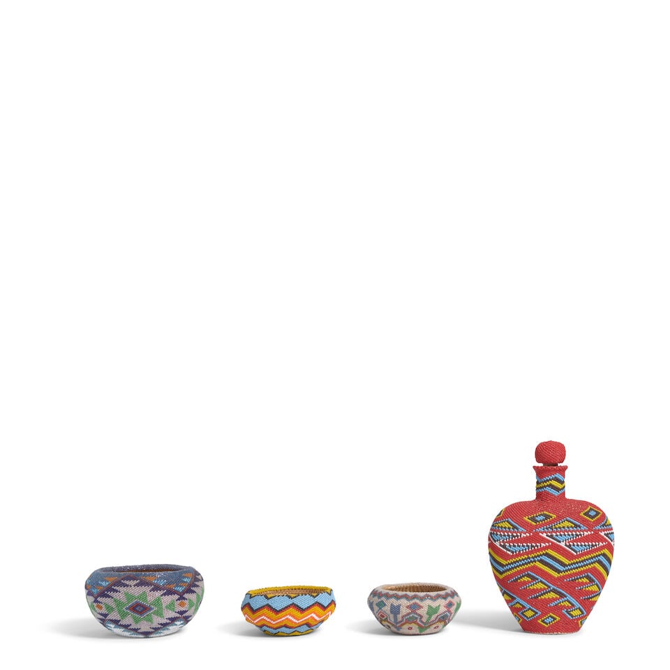 Four Washo or Paiute beaded objects (1 of 2)