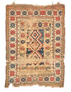Early South Caucasian Rug Caucasus 3 ft. 9 in. x 5 ft. 1 in.: Early South Caucasian Rug Caucasus c. mid 19th century 3 ft. 9 in. x 5 ft. 1 in. Footnotes: OVERALL CONDITION: Wear consistent with age and use. This condition report is provided for your convenience