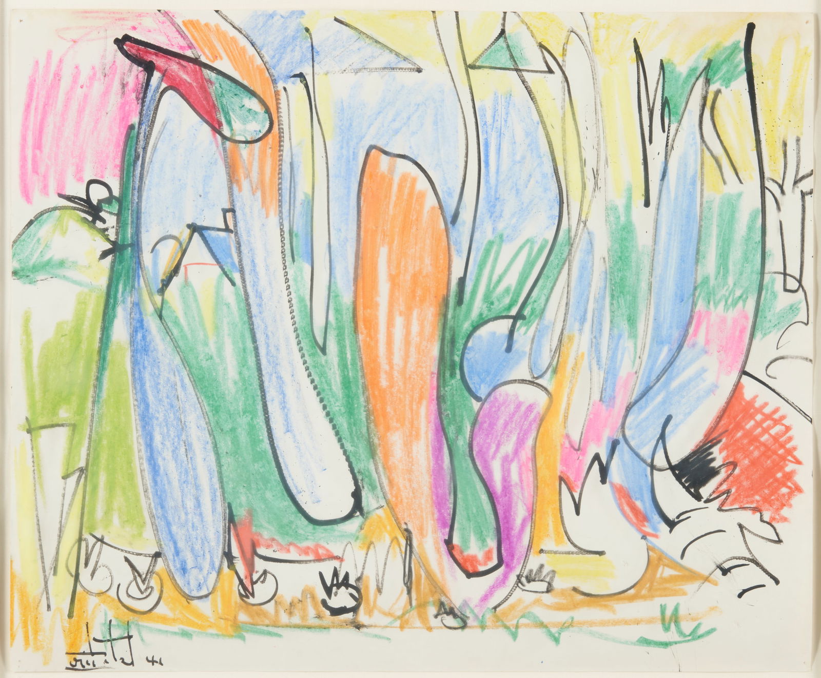 HANS HOFMANN (German/American, 1880-1966) Untitled: HANS HOFMANN (German/American, 1880-1966) Untitled signed and dated 'HH 41' (lower left); with labels from Andre Emmerich gallery, New York, Ameringer McEnery Yohe gallery, New York and Berta Walker g