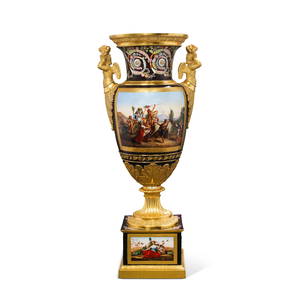 A very large Paris porcelain vase, signed and dated 1839