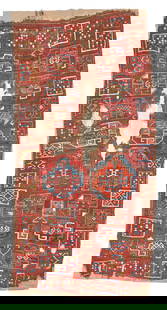 Malatya Kurdish Rug Anatolia 3 ft. 2 in. x 6 ft.: Malatya Kurdish Rug Anatolia c. 18th century, a rare and early Kurdish rug with a wide array of the finest natural dyes. Provenance: from an important American carpet collection. 3 ft. 2 in. x 6 ft. F