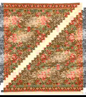 English Needlepoint Carpet England 14 ft. 5 in. x 17 ft. 10 in.: English Needlepoint Carpet England circa 1800, a large, early, and extremely decorative English needlepoint carpet in very good condition. The colors are all crisp and clear with no fading or harshnes