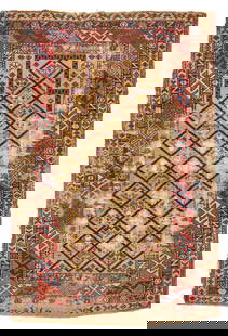 Shirvan Prayer Rug Caucasus 2 ft. 7 in. x 3 ft. 11 in.: Shirvan Prayer Rug Caucasus c. 1820 Provenance: from an important American carpet collection 2 ft. 7 in. x 3 ft. 11 in. For further information on this lot please visit Bonhams.com For further informa