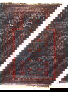 Baluch Prayer Rug 2 ft. 11 in. x 3 ft. 11 in.: Baluch Prayer Rug c. 1850 Provenance: from an important American carpet collection 2 ft. 11 in. x 3 ft. 11 in. For further information on this lot please visit Bonhams.com For further information abou