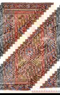 Shirvan Rug Caucasus 3 ft. 2 in. x 5 ft. 3 in.: Shirvan Rug Caucasus c. 1800 Provenance: from an important American carpet collection 3 ft. 2 in. x 5 ft. 3 in. For further information on this lot please visit Bonhams.com For further information abo
