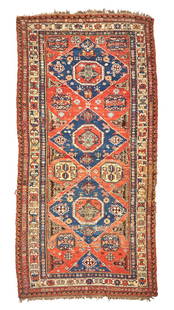 Caucasian Sumak Rug Caucasus 5 ft. x 10 ft. 4 in.: Caucasian Sumak Rug Caucasus c. 1860 Provenance: from an important American carpet collection 5 ft. x 10 ft. 4 in. For further information on this lot please visit Bonhams.com For further information