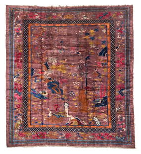 Chinese Art Deco Carpet China 9 ft. 3 in. x 11 ft. 6 in.: Chinese Art Deco Carpet China c. first half 20th century 9 ft. 3 in. x 11 ft. 6 in. For further information on this lot please visit Bonhams.com For further information about this lot please