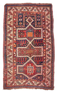Caucasian Rug Caucasus 3 ft. 1 in. x 5 ft. 4 in.: Caucasian Rug Caucasus c. early 20th century 3 ft. 1 in. x 5 ft. 4 in. For further information on this lot please visit Bonhams.com For further information about this lot please