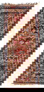 'Star Kazak' Rug Caucasus 4 ft. 1 in. x 9 ft. 4 in.: 'Star Kazak' Rug Caucasus c. 1900 4 ft. 1 in. x 9 ft. 4 in. For further information on this lot please visit Bonhams.com For further information about this lot please