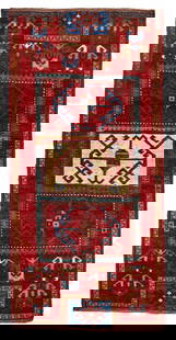 Kazak Rug Fragment Caucasus 2 ft. 9 in. x 5 ft. 10 in.: Kazak Rug Fragment Caucasus c. 1900 2 ft. 9 in. x 5 ft. 10 in. For further information on this lot please visit Bonhams.com For further information about this lot please