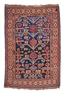 Karagashli Rug Caucasus 4 ft. 5 in.x 6 ft. 7 in.: Karagashli Rug Caucasus c. 1900 4 ft. 5 in.x 6 ft. 7 in. For further information on this lot please visit Bonhams.com For further information about this lot please