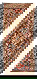 Eastern Caucasian Rug Caucasus 4 ft. 3 in. x 9 ft. 10 in.: Eastern Caucasian Rug Caucasus c. 1900 4 ft. 3 in. x 9 ft. 10 in. For further information on this lot please visit Bonhams.com For further information about this lot please