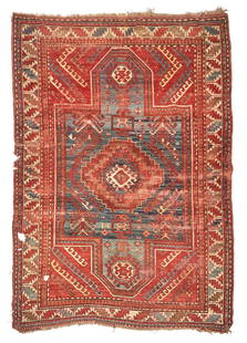 Kazak Rug Caucasus 4 ft. 7 in. x 6 ft. 6 in: Kazak Rug Caucasus c. 1900 4 ft. 7 in. x 6 ft. 6 in For further information on this lot please visit Bonhams.com For further information about this lot please