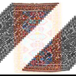Kazak Rug Caucasus 5 ft. 2 in. x 8 ft. 3 in.: Kazak Rug Caucasus c. early 20th century, good pile. 5 ft. 2 in. x 8 ft. 3 in. For further information on this lot please visit Bonhams.com For further information about this lot please
