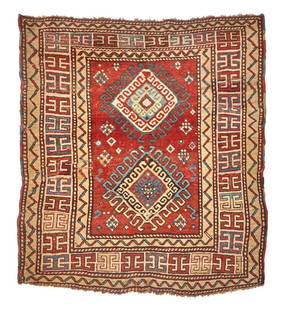 Zakatala Rug Caucasus 4 ft. 8 in. x 5 ft. 3 in.: Zakatala Rug Caucasus c. 19th century 4 ft. 8 in. x 5 ft. 3 in. For further information on this lot please visit Bonhams.com For further information about this lot please