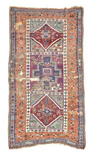 East Anatolian Kurdish Rug Anatolia 3 ft. 3 in. x 6 ft. 3 in.: East Anatolian Kurdish Rug Anatolia c. late 19th century, an East Anatolian Kurdish village rug with vivid natural dyes. 3 ft. 3 in. x 6 ft. 3 in. For further information on this lot please visit Bonh
