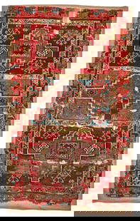 East Anatolian Sivas Rug Fragment Anatolian 3 ft. 7 in. x 6 ft. 1 in.: East Anatolian Sivas Rug Fragment Anatolian c. 1800, good pile with an intense blue, nice aubergine and wheat yellow accents. 3 ft. 7 in. x 6 ft. 1 in. For further information on this lot please visit