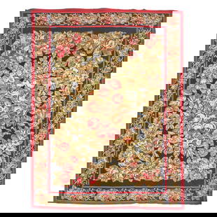 European Floral Flatweave Europe 9 ft. 8 in. x 13 ft. 10 in.: European Floral Flatweave Europe c. early 20th century 9 ft. 8 in. x 13 ft. 10 in. Footnotes: OVERALL CONDITION: This condition report is provided for your convenience based on the opinion of our cata