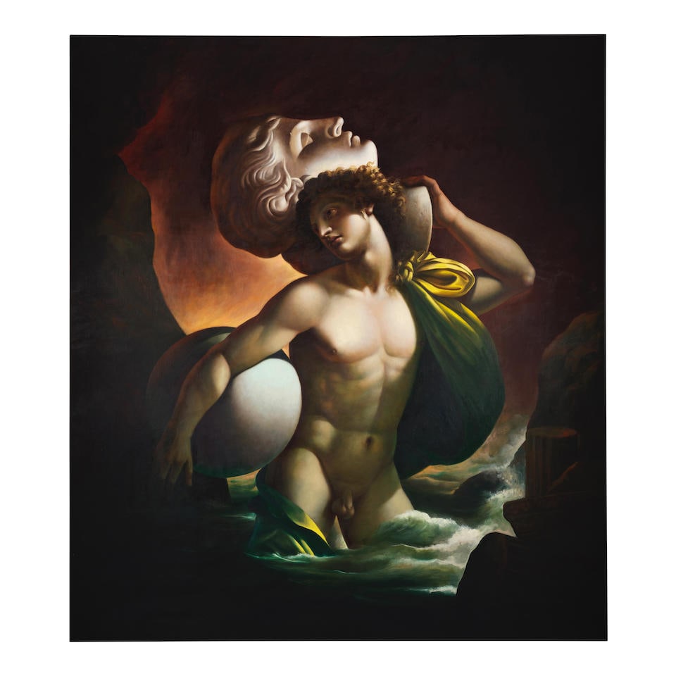 CARLO MARIA MARIANI (1931-2021) Allegoria Profetica II 70 3/4 x 63 in (179.7 x 160 cm) (Painted ...: CARLO MARIA MARIANI (1931-2021) Allegoria Profetica II signed 'Carlo Maria Mariani' (lower right); signed again, dated, and inscribed 'Allegoria Profetica (1983) 1991' (on the reverse) oil on ca
