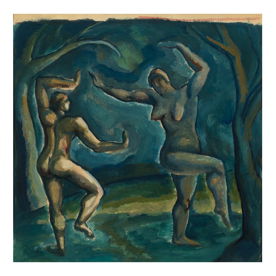 MARK TOBEY (1890-1976) Untitled 8 3/8 x 9 1/4 in (21.3 x 23.5 cm) (Executed circa 1928): MARK TOBEY (1890-1976) Untitled tempera and graphite on paper 8 3/8 x 9 1/4 in (21.3 x 23.5 cm) Executed circa 1928 Footnotes: Achim Moeller, Managing Principal of the Mark Tobey Project LLC, has conf