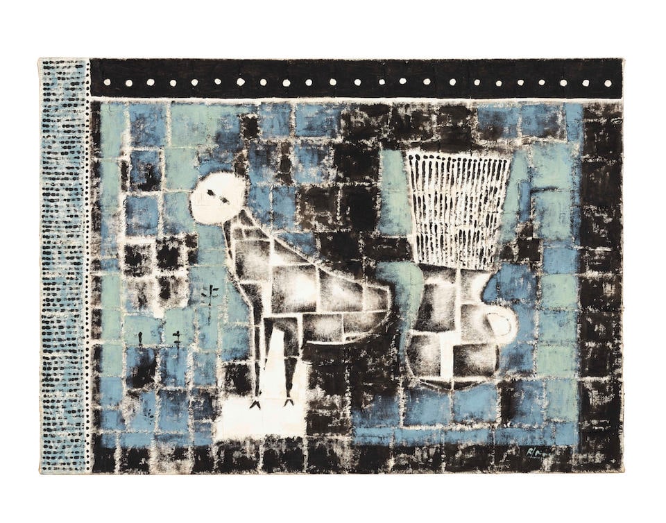 JUAN ROBERTO DIAGO (B. 1971) Llegando hacia ti 19 5/8 x 27 1/2 in (49.9 x 69.9 cm) (Executed in ...: JUAN ROBERTO DIAGO (B. 1971) Llegando hacia ti signed 'R/Diago' (lower right); signed, inscribed and dated 'Roberto Diago r/diago 'Llegando hacia ti' 2020' (on the reverse) charcoal on cotton laid on