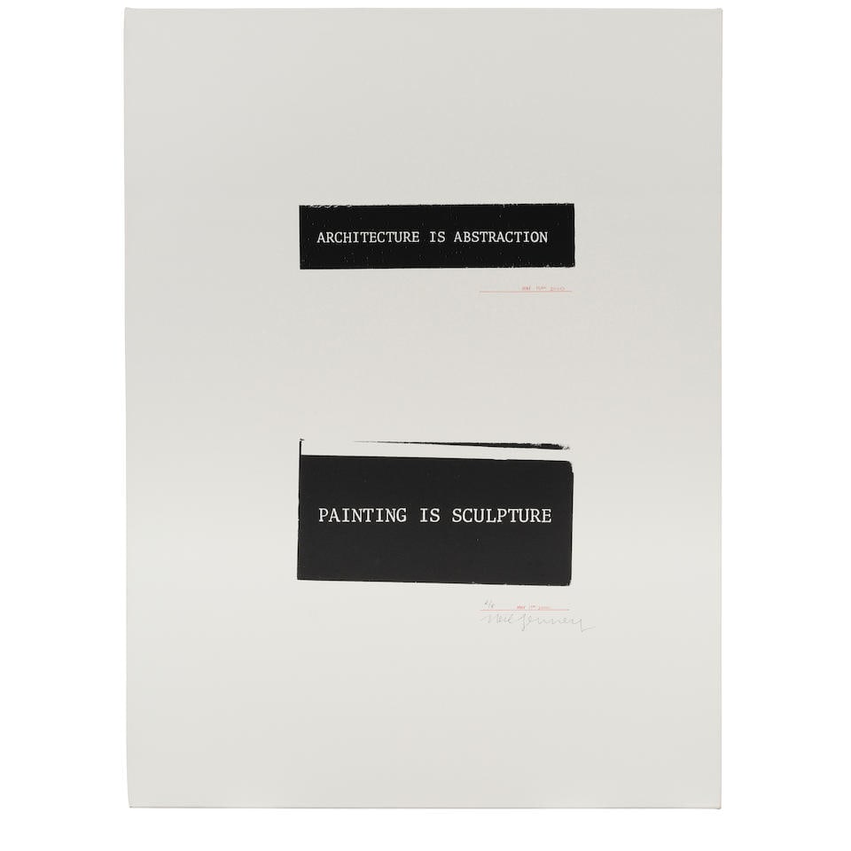 NEIL JENNEY (B. 1945) Architecture is Abstraction Painting is Sculpture 48 1/2 x 35 7/8 in (123.... (1 of 1)