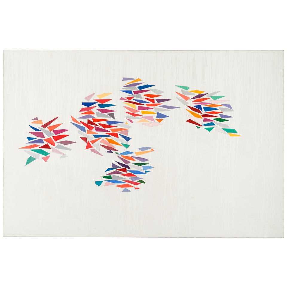 ROBERT GOODNOUGH (1917-2010) Bright Colors on Pink 48 x 72 in (121.9 x 182.9 cm) (Painted in 1976): ROBERT GOODNOUGH (1917-2010) Bright Colors on Pink signed, inscribed and dated twice ''Bright Colors on Pink' Goodnough 1976' (on the reverse) oil and acrylic on canvas 48 x 72 in (121.9 x 182.9 cm) P