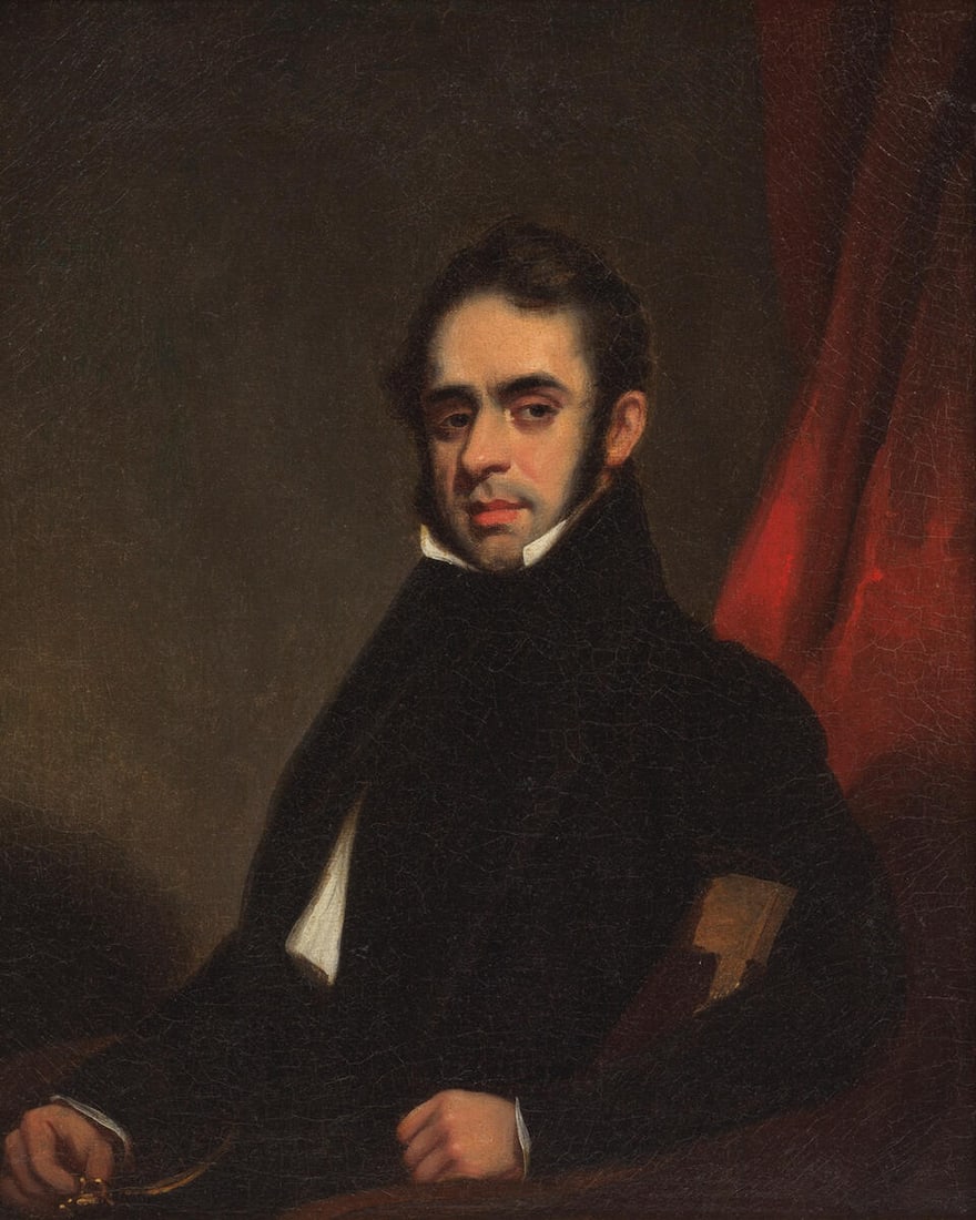 LAMQUA (FL. 1820-60) Portrait of José de Campana of Madrid: LAMQUA (FL. 1820-60) Portrait of José de Campana of Madrid Oil on canvas, inscribed on the stretcher Jose de Campana of Madrid, original carved wood frame. 22.9cm (9in) high x 19.1cm (7 1/2in) wi