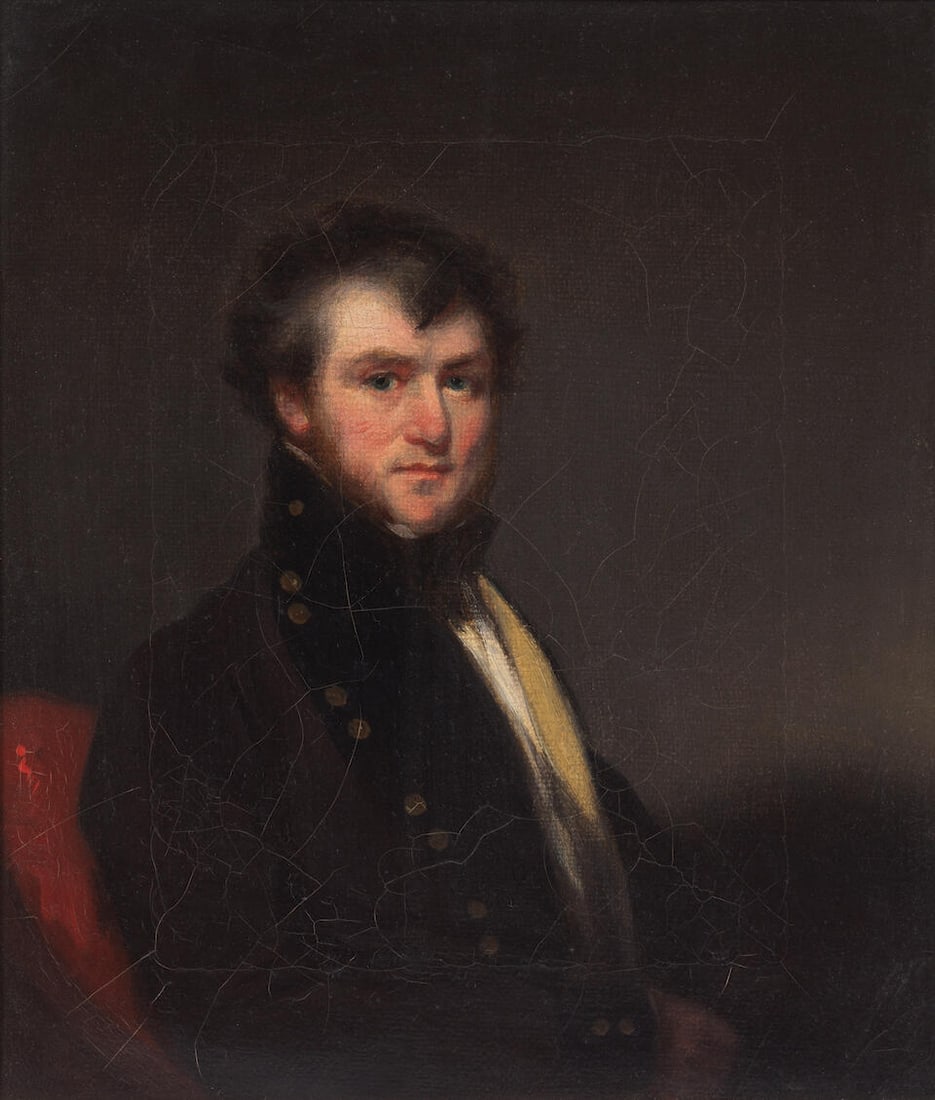 LAMQUA (FL. 1820-1860) Portrait of a naval officer: LAMQUA (FL. 1820-1860) Portrait of a naval officer Oil on canvas, framed. 24.8cm (9 3/4in) high x 20.3cm (8in) wide. Footnotes: 關喬昌（活躍於1820-1860）