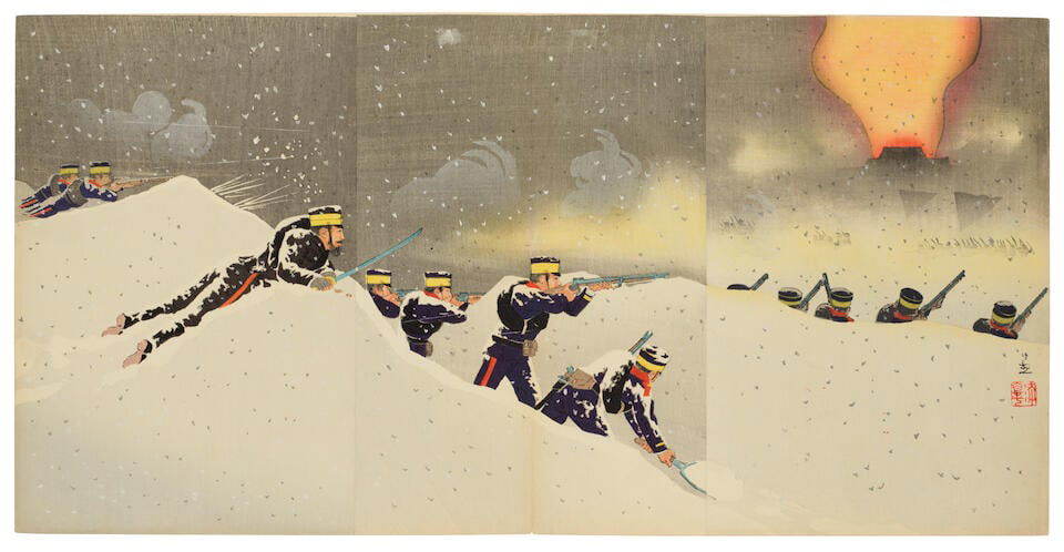 KOBAYASHI KIYOCHIKA 小林清親 (1847-1915), MIZUNO TOSHIKATA 水ŵ... (1 of 6)