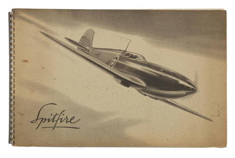 A 'Spitfire - Vickers Supermarine is the Fastest Military Single Engined Fighter in Service' sal...: A 'Spitfire - Vickers Supermarine is the Fastest Military Single Engined Fighter in Service' sales brochure, June 1939, ring-bound card covers, 32 pages, well illustrated with details of the superchar