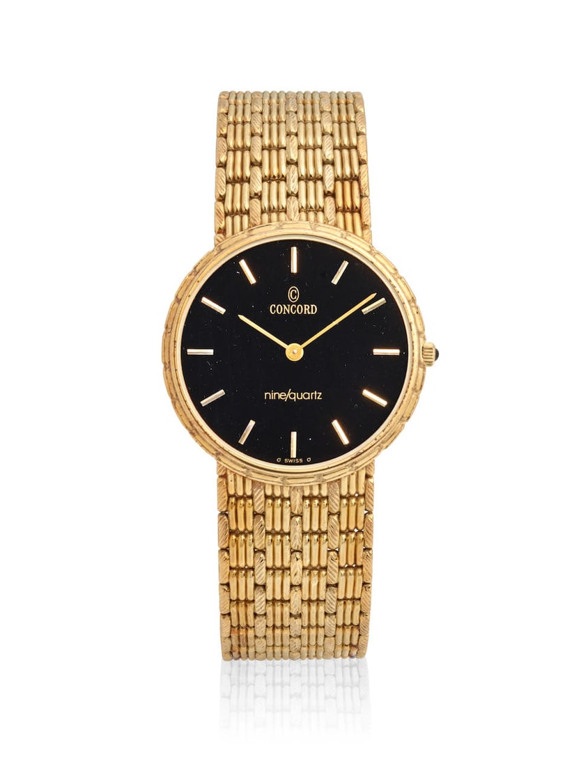 [NO RESERVE] CONCORD. A 14K GOLD QUARTZ BRACELET WATCH Nine Quartz, Ref: 70.41.881, c. 1980s (1 of 2)