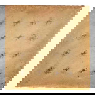 ERIC BLUM (AMERICAN, BORN 1956) FROM THE BED OF C.R., 1990: ERIC BLUM (AMERICAN, BORN 1956) FROM THE BED OF C.R., 1990 Oil/alkyd and beeswax on panel, signed, titled, and dated (verso),unframed; 14 1/8' x 14 1/8' overall size. Footnotes: OVERALL CONDITION: Sca
