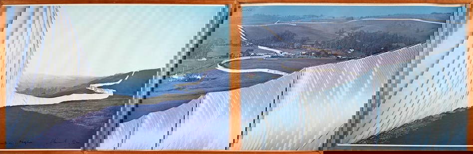 After Christo & Jeanne-Claude (1935-2020; 1935-2009); Running Fence (Two Works); (2 works): After Christo & Jeanne-Claude (1935-2020; 1935-2009) Running Fence (Two Works), 1976 Offset lithographs in color on paper, the first signed in ink, the second signed in ink and numbered 2/750, framed.