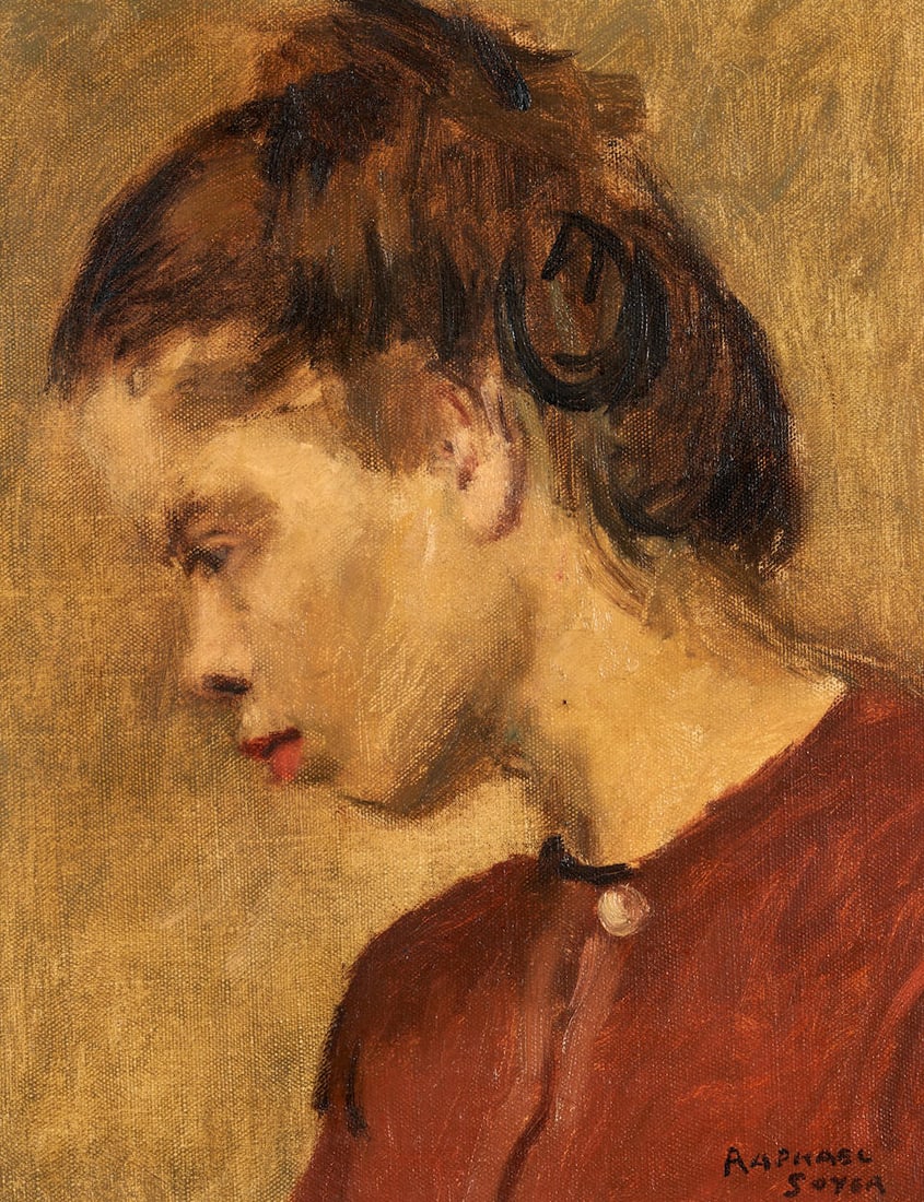 Raphael Soyer (1899-1987) Profile of a Young Woman (1 of 4)