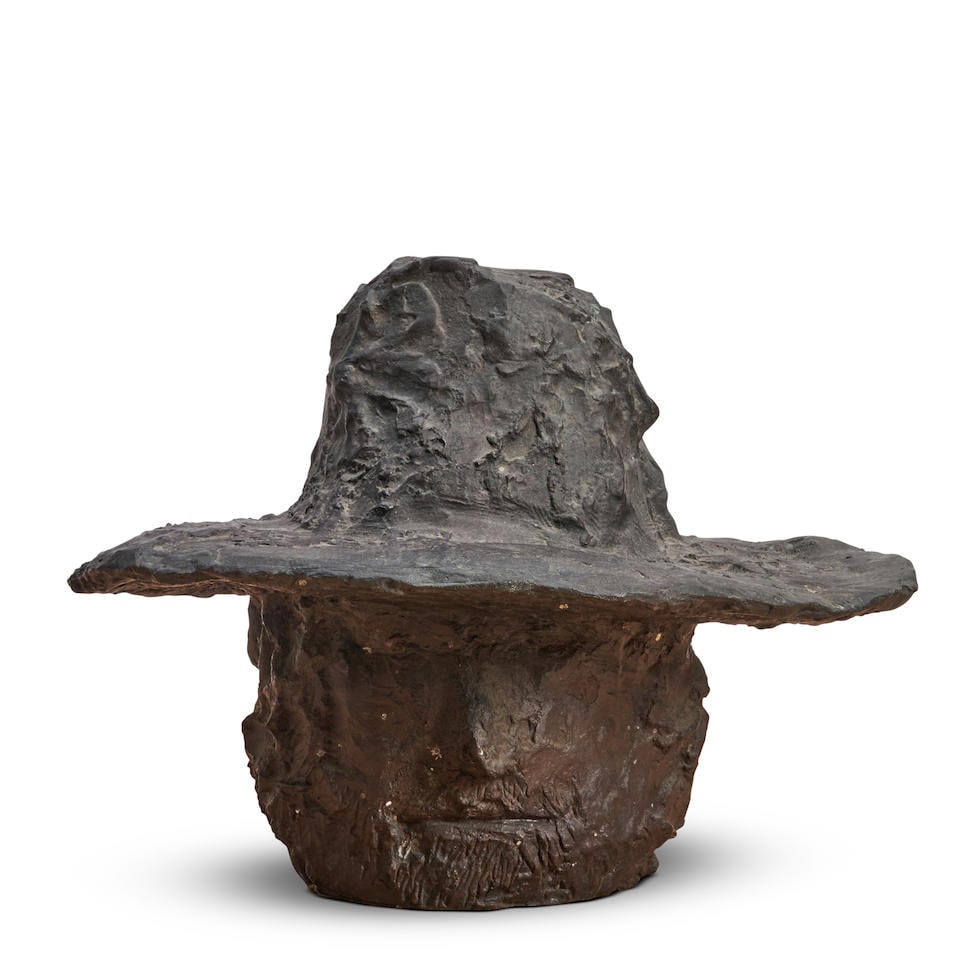 Leonard Baskin (1922-2000) Man with Hat: Leonard Baskin (1922-2000) Man with Hat signed and dated 'L. Baskin / 15/15' (along the bottom edge) bronze with black and brown patina height 8 1/4 in. (20.9 cm) Conceived in 1963. Footnotes: N.B. Le