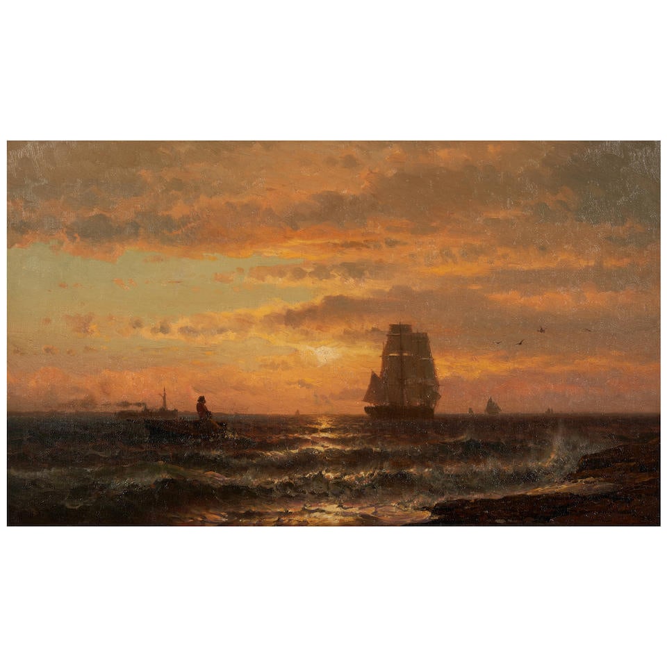 Mauritz Frederik Hendrik De Haas (1832-1895) Sunset Along the Coast (1 of 4)